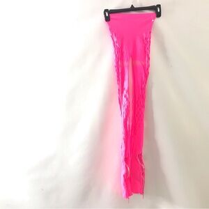 Dolls Kill Poster Girl Pants Pink Zipper Holed Stretch Leggings Size XS